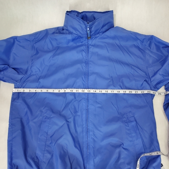Lands End Mens Nylon Jacket Coat Softshell Outdoor Blue Rain Windbreaker SZ L - Picture 4 of 11